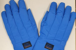 ein Paar blaue Kälteschutzhandschuhe