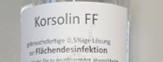 Eine Flasche mit Desinfektionsmittel für Oberflächen