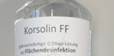 A bottle of disinfectant for surfaces