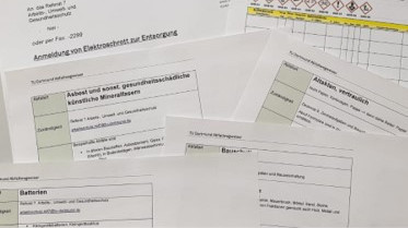 photo of various forms for waste disposal